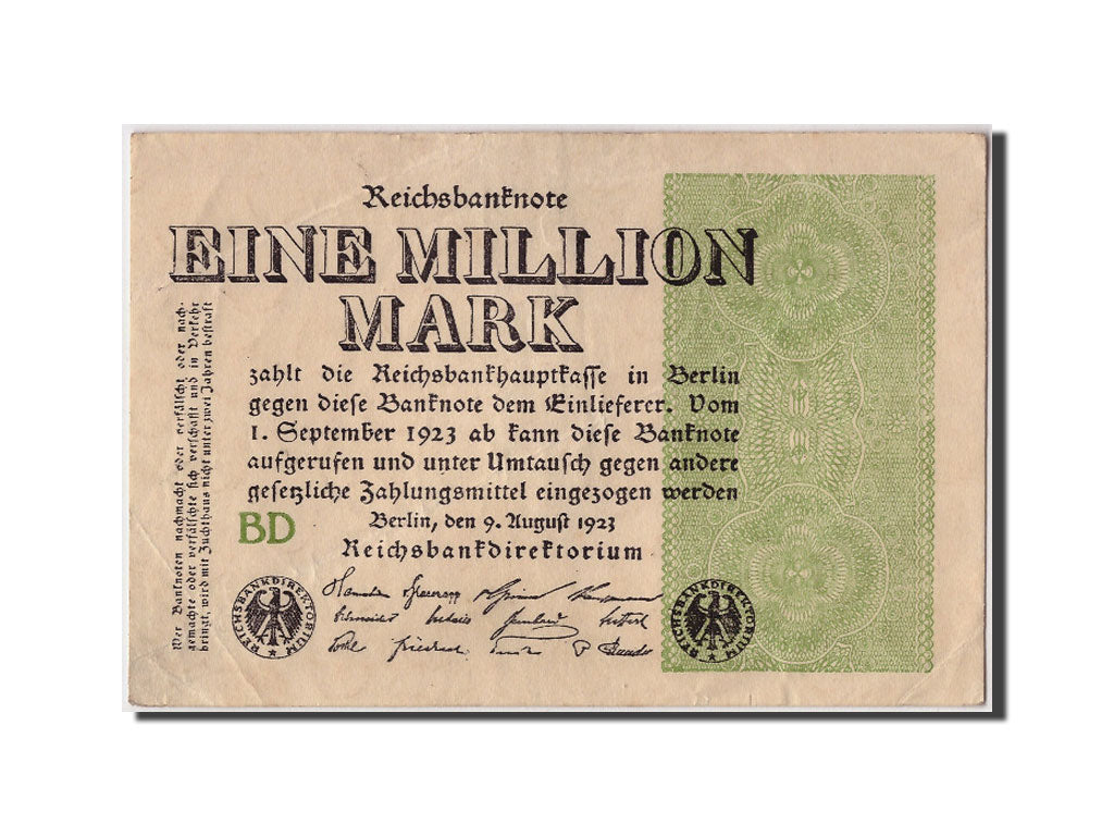 Banknote, Germany, 1 Million Mark, 1923, 1923-08-09, VF(30-35)