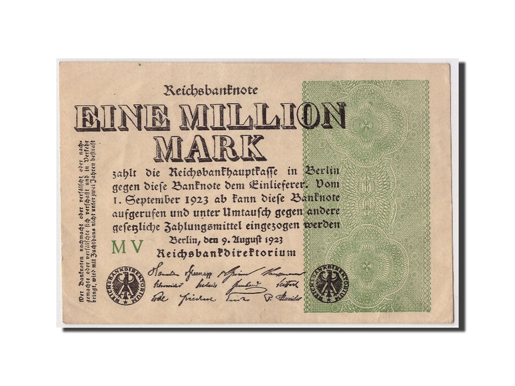 Banknote, Germany, 1 Million Mark, 1923, 1923-08-09, EF(40-45)