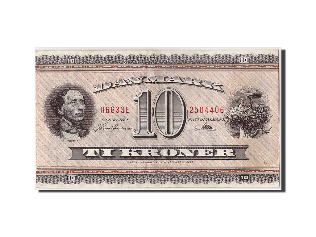 Billete, 10 Kroner, 1963, Dinamarca, BC+