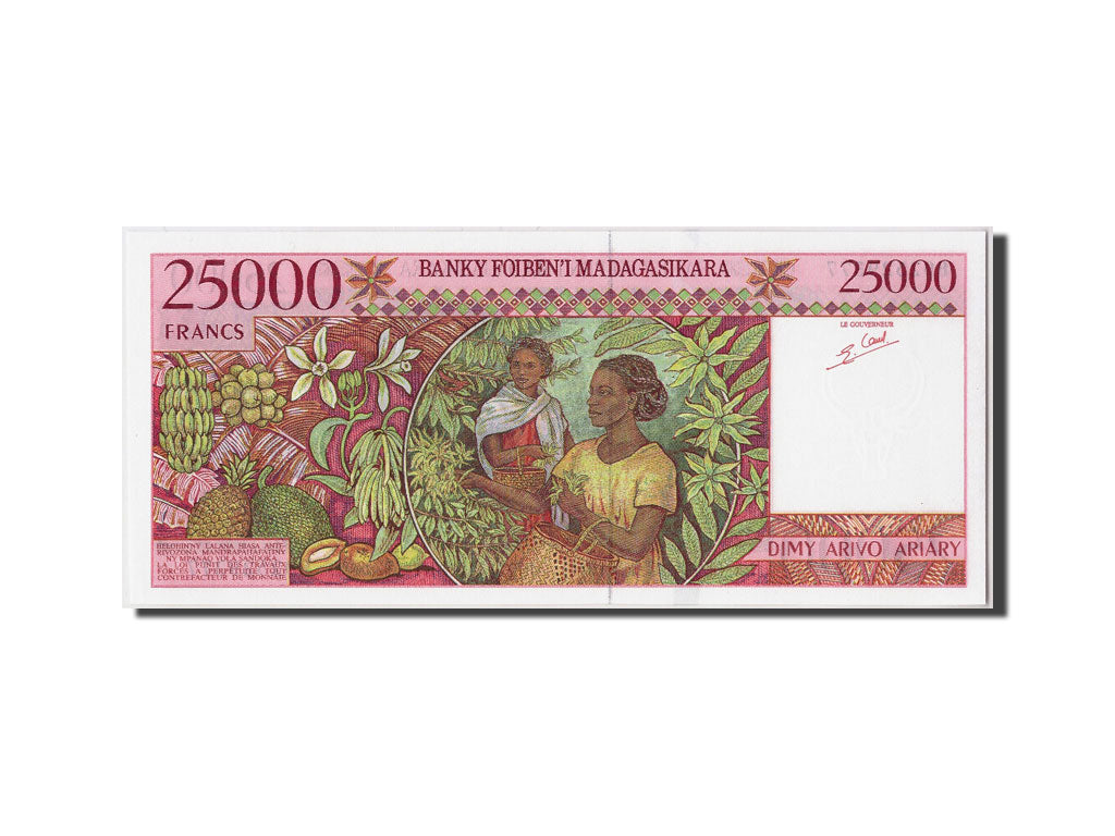 Billet, Madagascar, 25,000 Francs = 5000 Ariary, NEUF