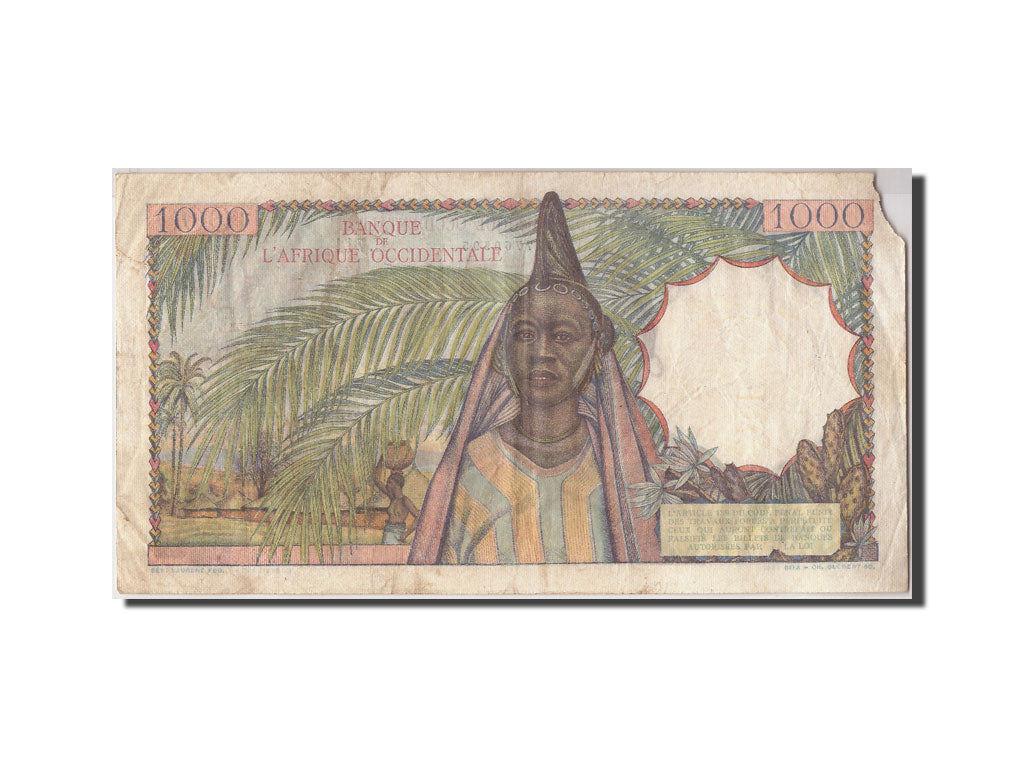 Banknot, Francuska Afryka Zachodnia, 1000 Francs, 1948, 1948-12-27, VF(30-35)