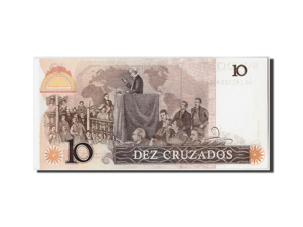 Banknote, Brazil, 10 Cruzados, Undated (1987), Undated, KM:209b, UNC(65-70)