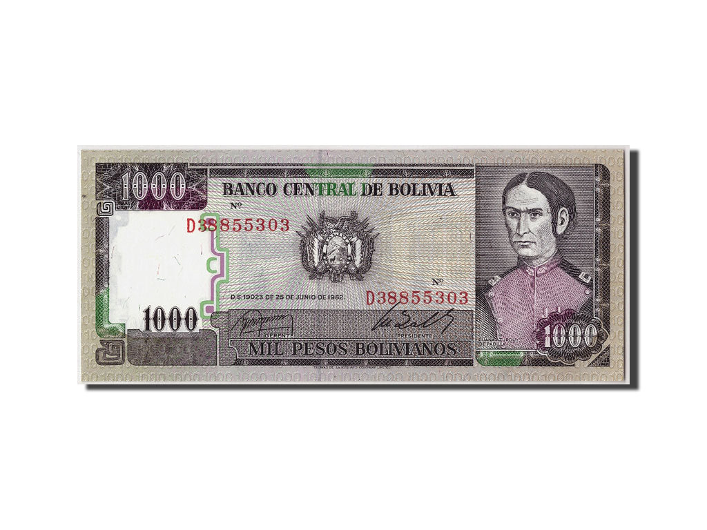 Banconote, Bolivia, 1000 Pesos Bolivianos, 1982, KM:167a, 1982-06-25, FDS