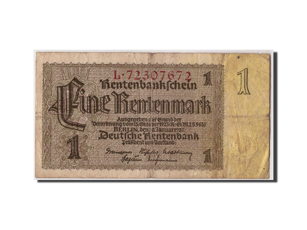 Billet, Allemagne, 1 Rentenmark, 1937, 1937-01-30, KM:173b, B+