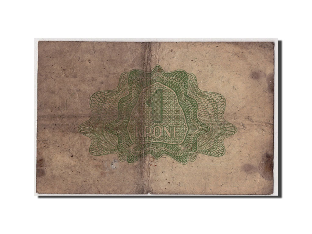 Billete, 1 Krone, 1944, Noruega, KM:15a, Undated, RC+