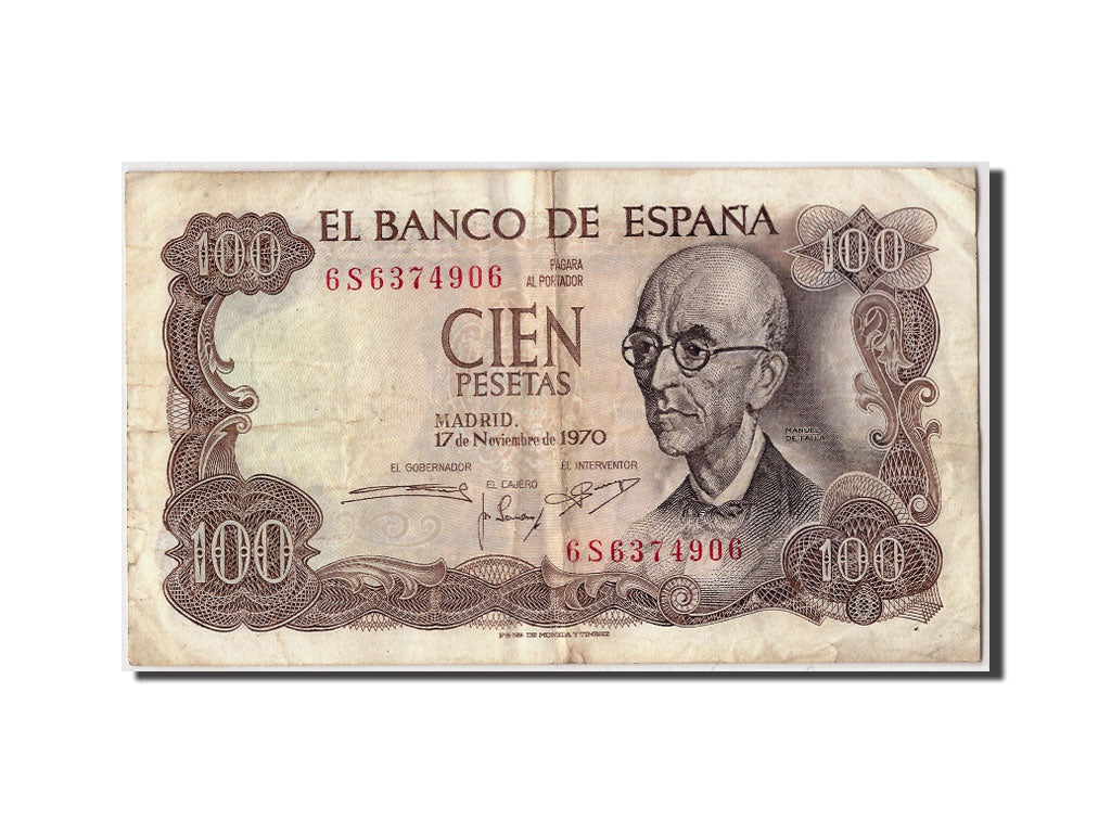 Banknote, Spain, 100 Pesetas, 1970, 1970-11-17, KM:152a, VF(30-35)