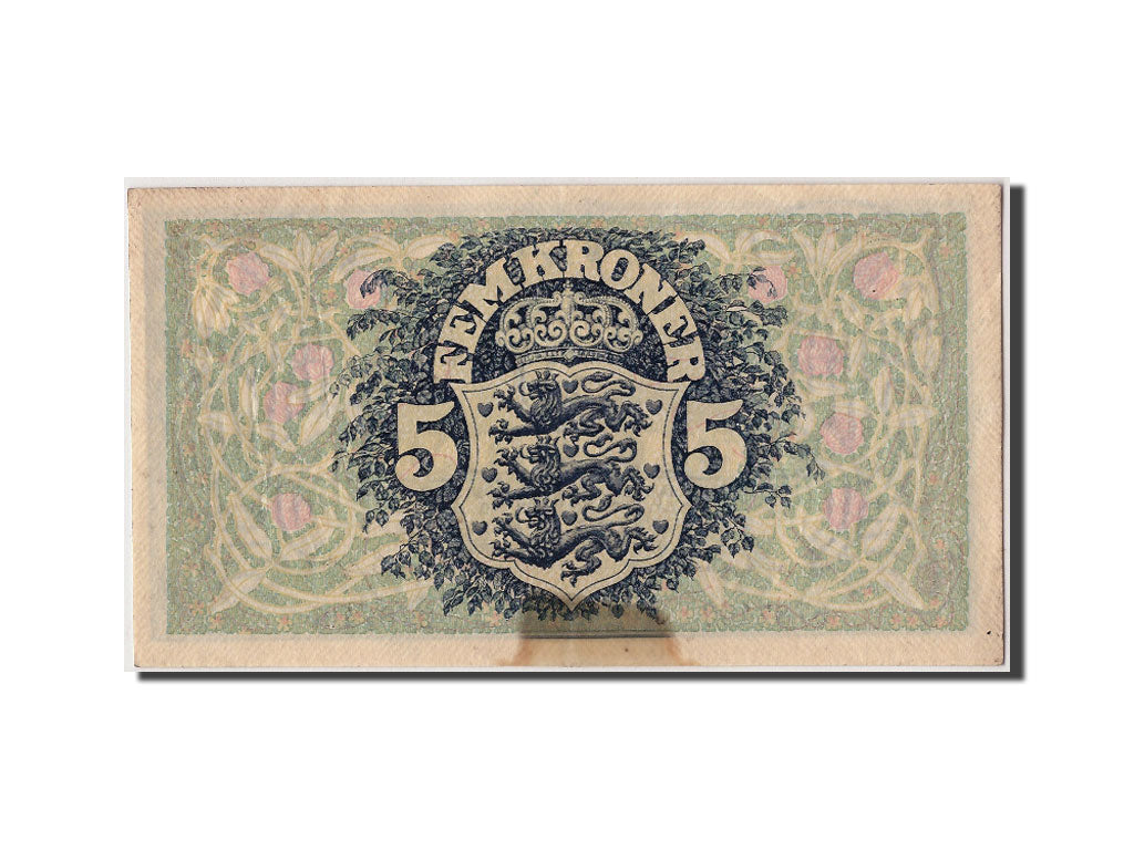 Billete, 5 Kroner, 1942, Dinamarca, KM:30h, Undated, EBC