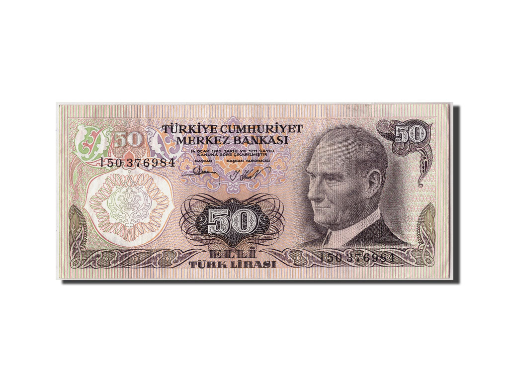 Geldschein, Türkei, 50 Lira, L.1970 (1976), Undated, KM:188, SS