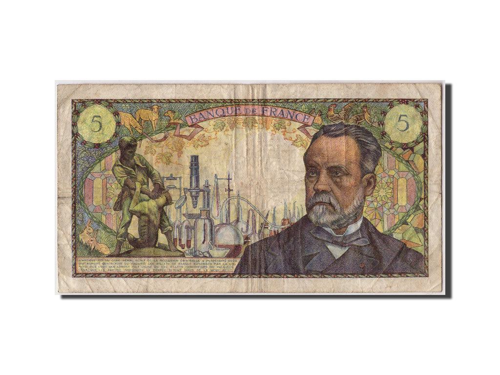 Banknote, France, 5 Francs, 5 F 1966-1970 ''Pasteur'', 1969, 1969-09-04