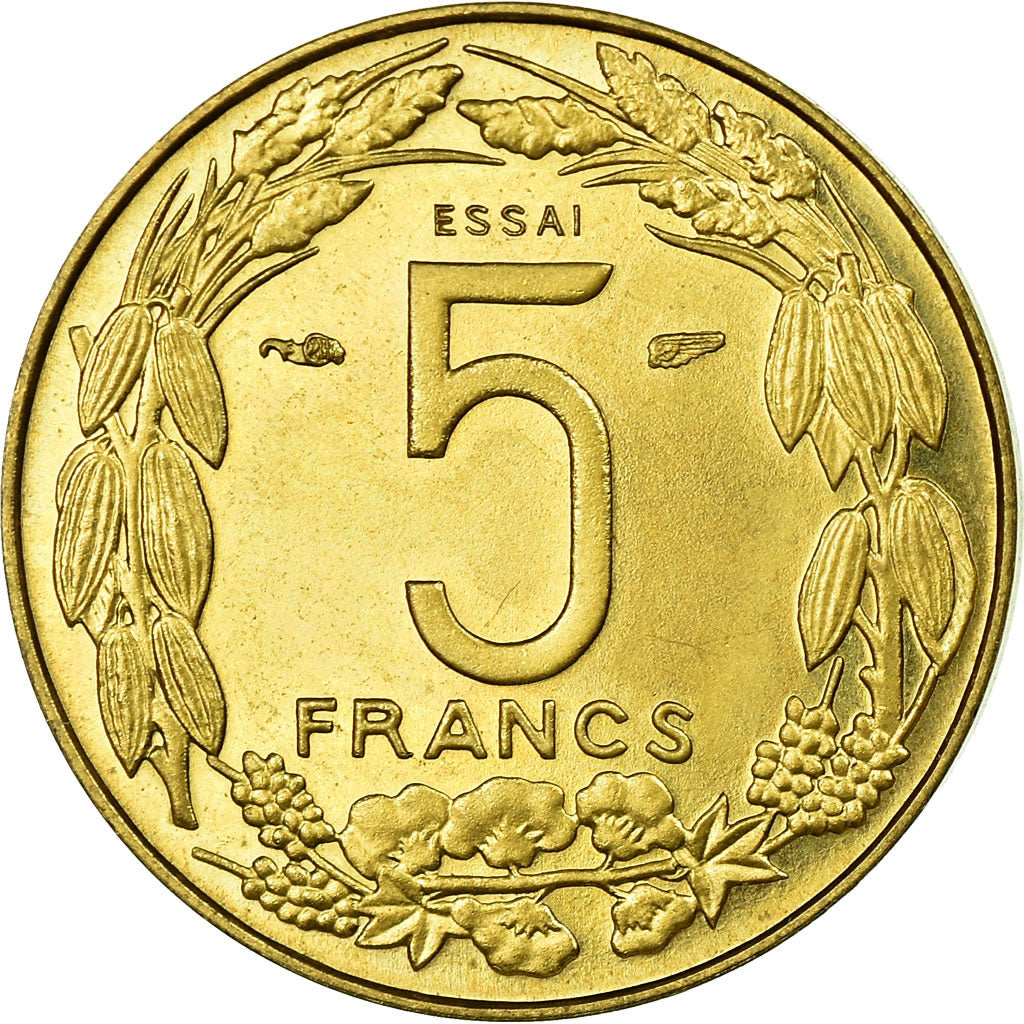 Coin, Cameroon, 5 Francs, 1958, Paris, MS(63), Aluminum-Bronze, Lecompte:26