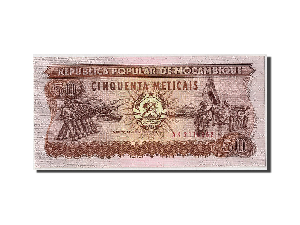 Banknot, Mozambik, 50 Meticais, 1986, 1986-06-16, KM:129a, UNC(65-70)