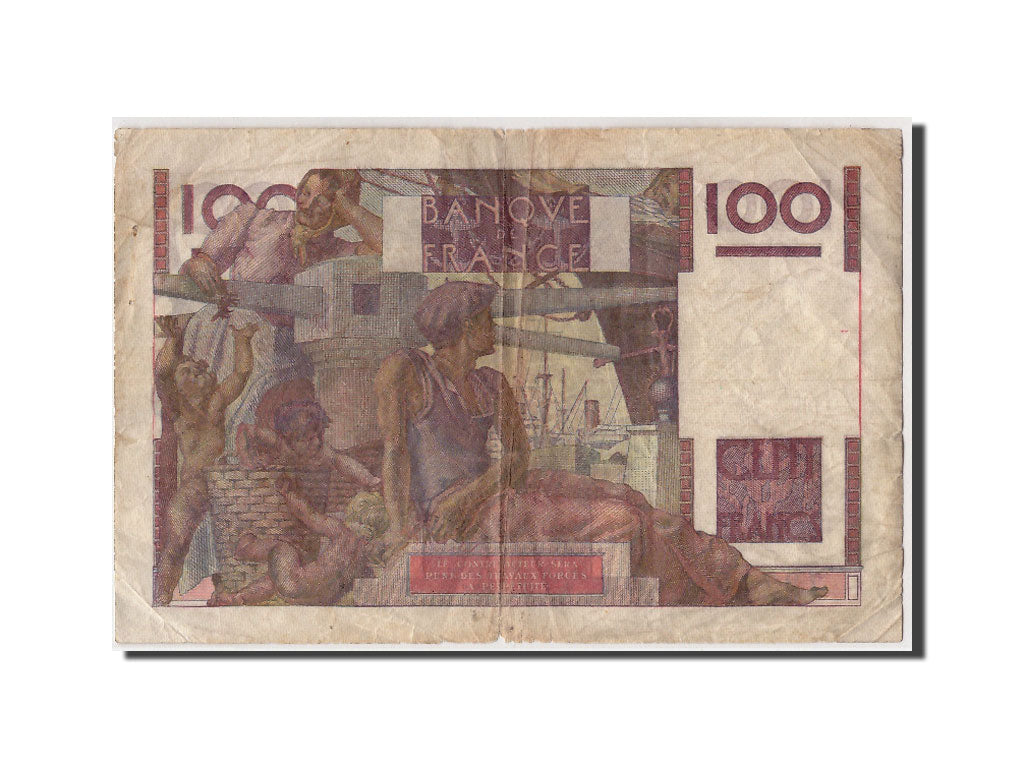 Billete, Francia, 100 Francs, 100 F 1945-1954 ''Jeune Paysan'', 1953
