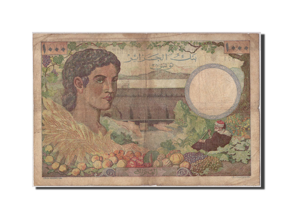 Biljet, Tunisië, 1000 Francs, 1946, 1946-09-04, KM:26, TB