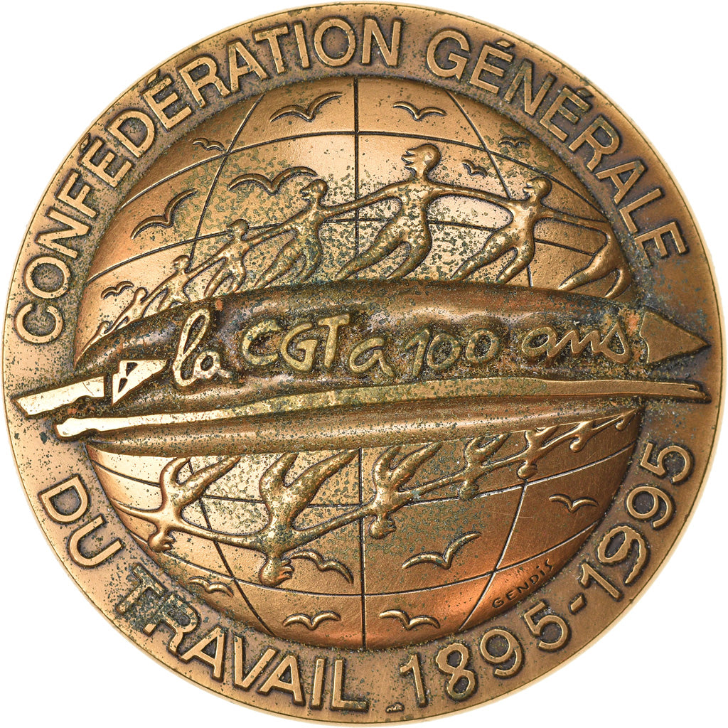 France, Médaille, La CGT a 100 Ans, Politics, Society, War, 1995, Gendis, TTB