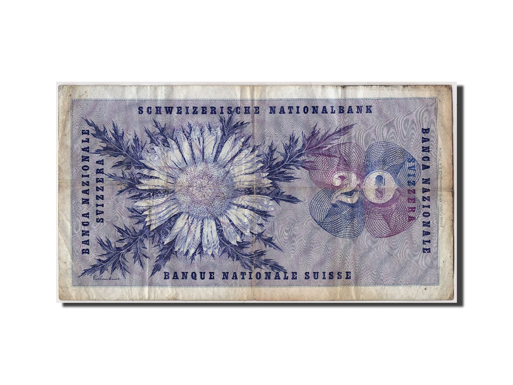 Banknote, Switzerland, 20 Franken, 1967, 1967-06-30, KM:46o, VF(20-25)