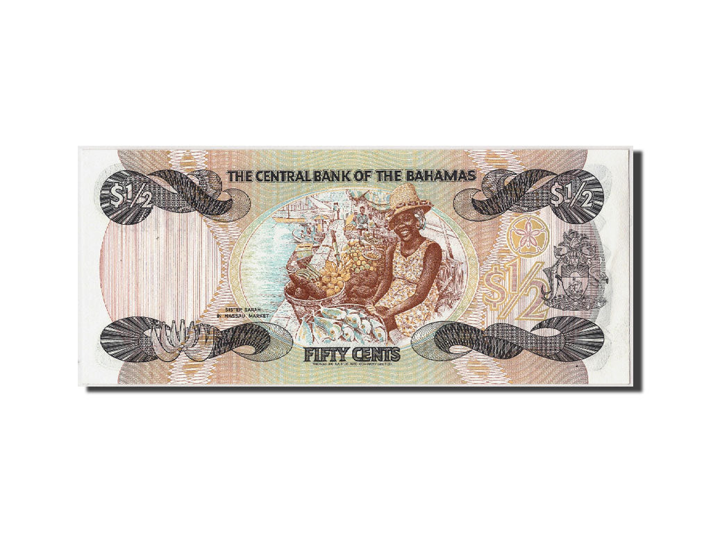 Billet, Bahamas, 1/2 Dollar, L.1974 (1984), Undated, KM:42a, NEUF