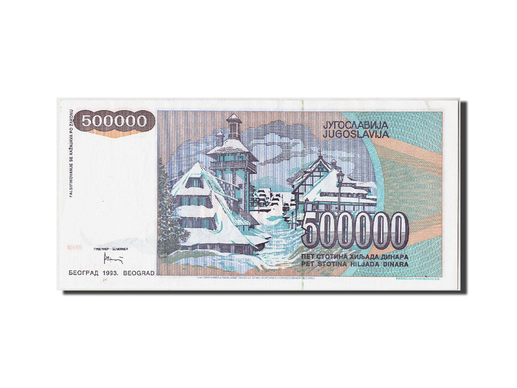 Banconote, Iugoslavia, 500,000 Dinara, 1993, KM:119, Undated, FDS