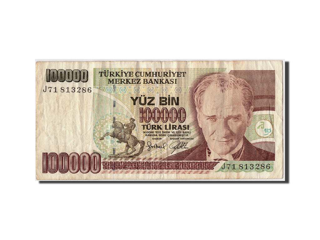 Billet, Turquie, 100,000 Lira, L.1970 (1991), Undated, KM:205, TB