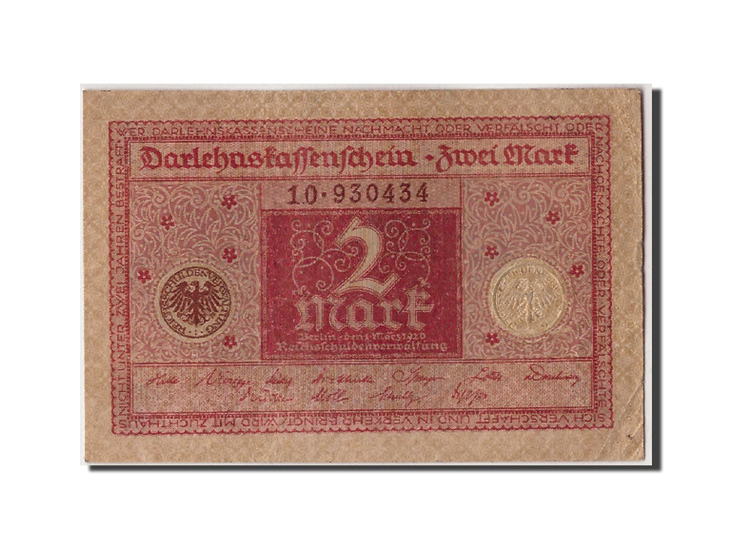 Banknote, Germany, 2 Mark, 1920, 1920-03-01, KM:59, EF(40-45)
