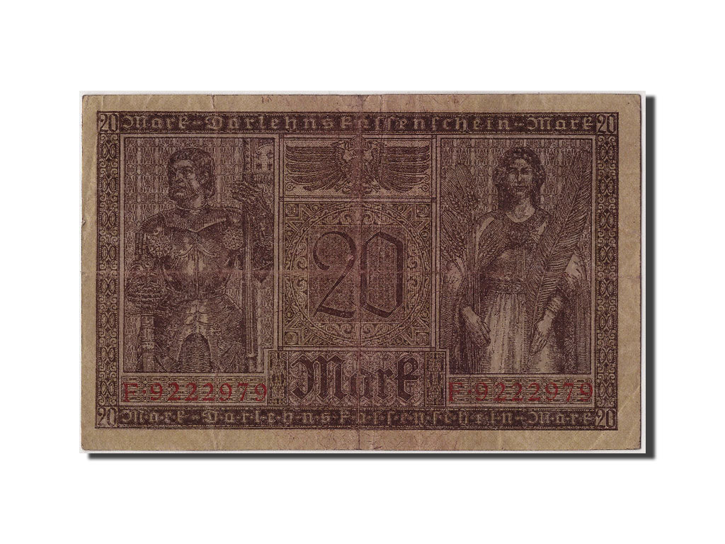 Billete, 20 Mark, 1918, Alemania, KM:57, 1918-02-20, BC