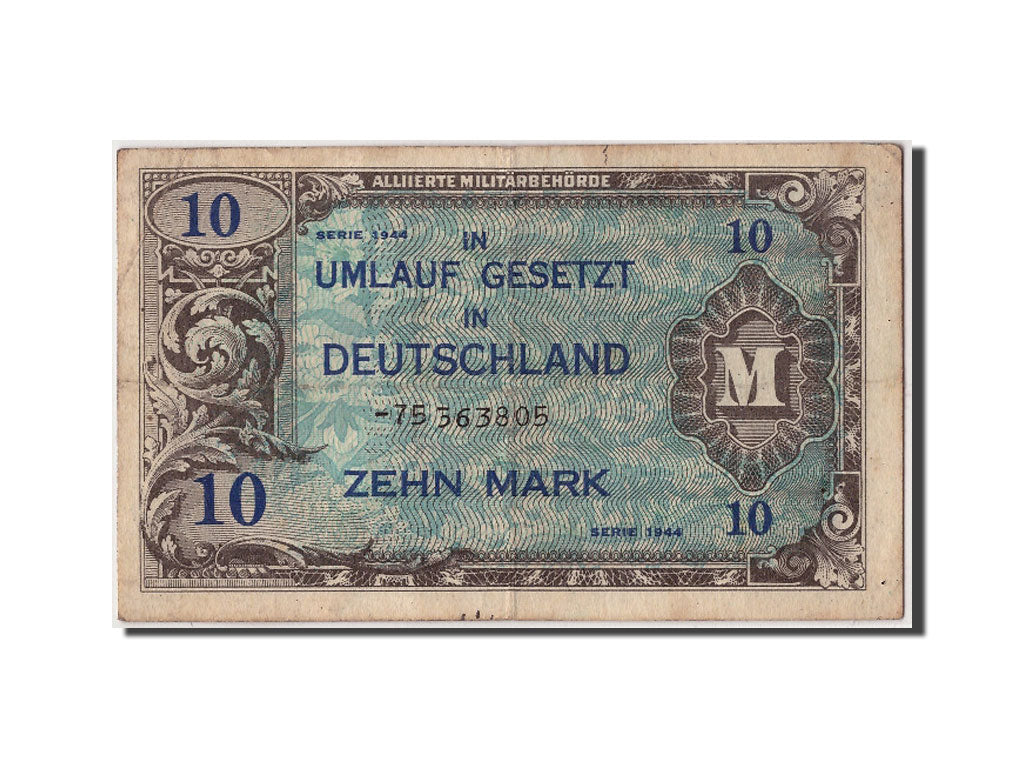 Banknot, Niemcy, 10 Mark, 1944, Undated, KM:194d, VF(20-25)