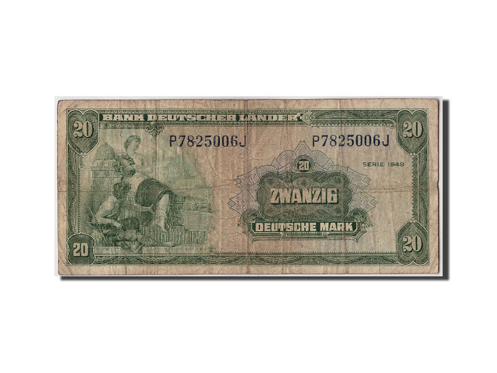 Geldschein, Bundesrepublik Deutschland, 20 Deutsche Mark, 1949, 1949-08-22