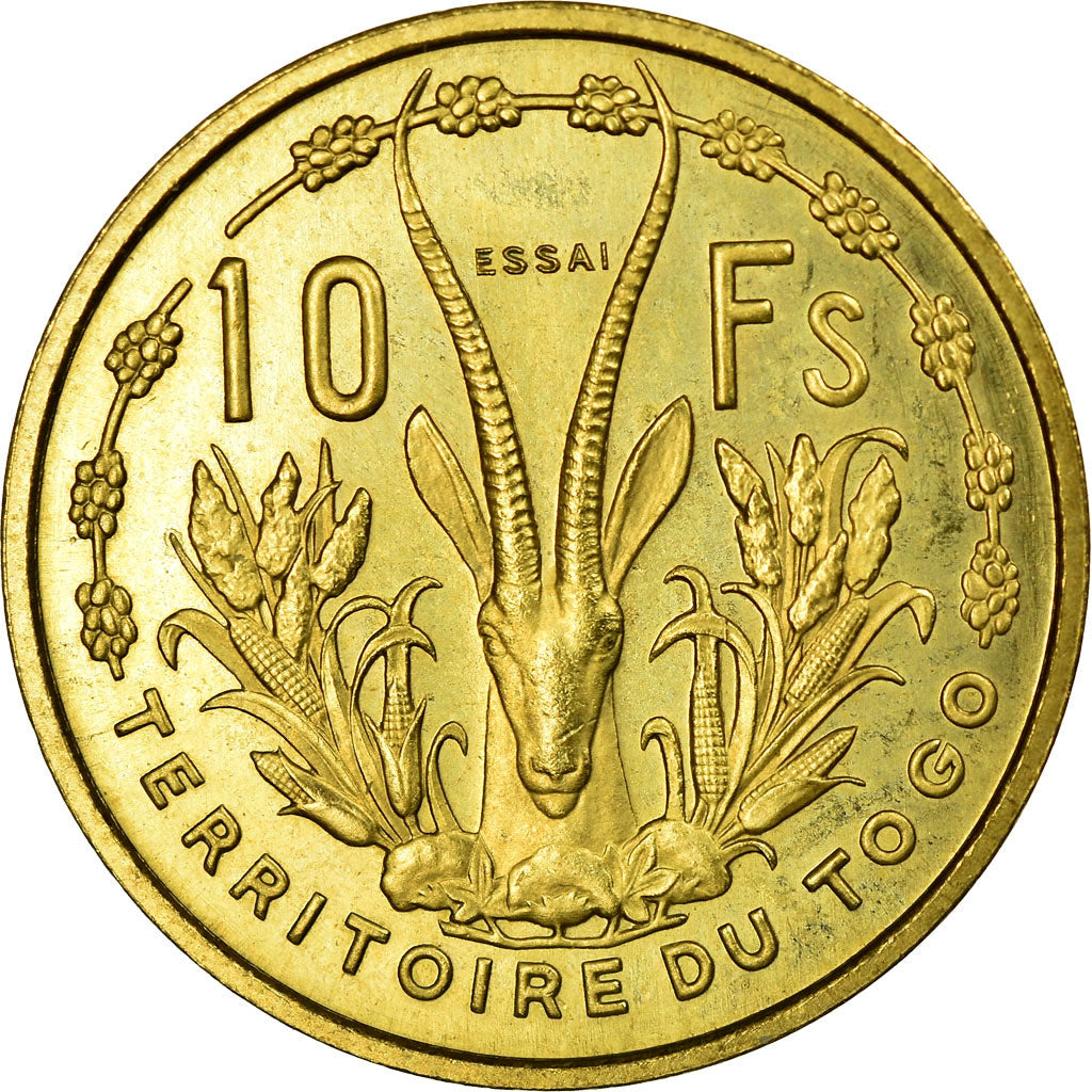 Moneda, Togo, 10 Francs, 1956, Paris, SC, Bronce - aluminio, Lecompte:25