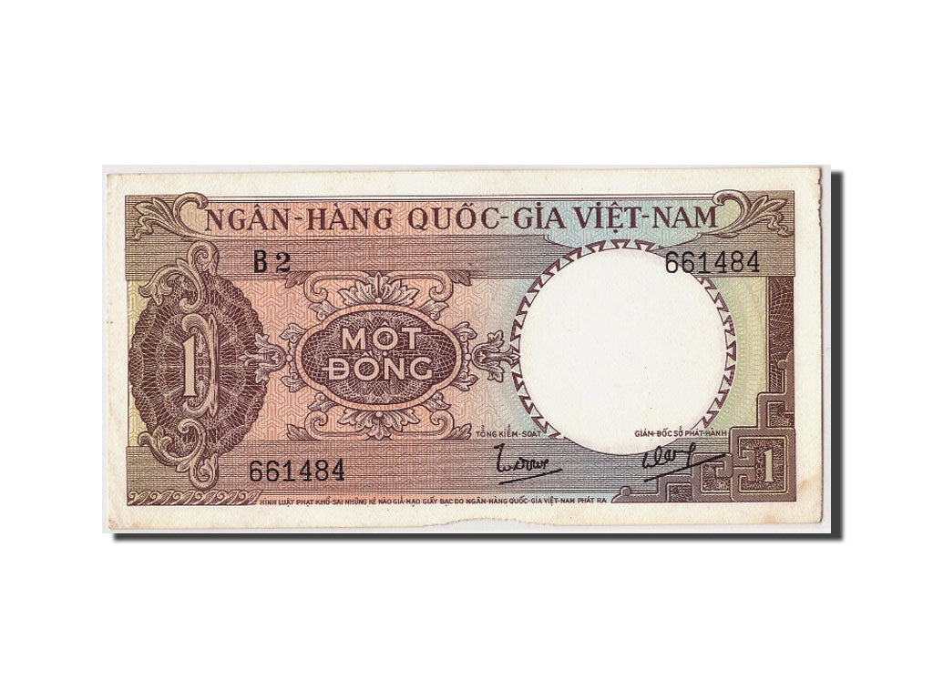 Billete, 1 D<ox>ng, Undated (1964), Vietnam del Sur, KM:15a, Undated, MBC
