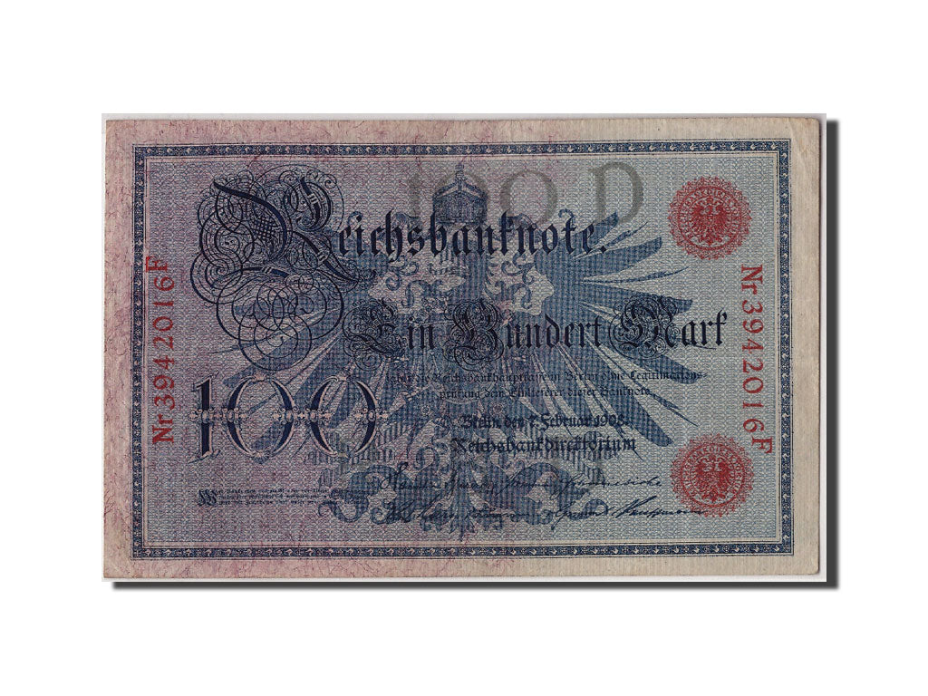 Banconote, Germania, 100 Mark, 1908, KM:33a, 1908-02-07, MB+