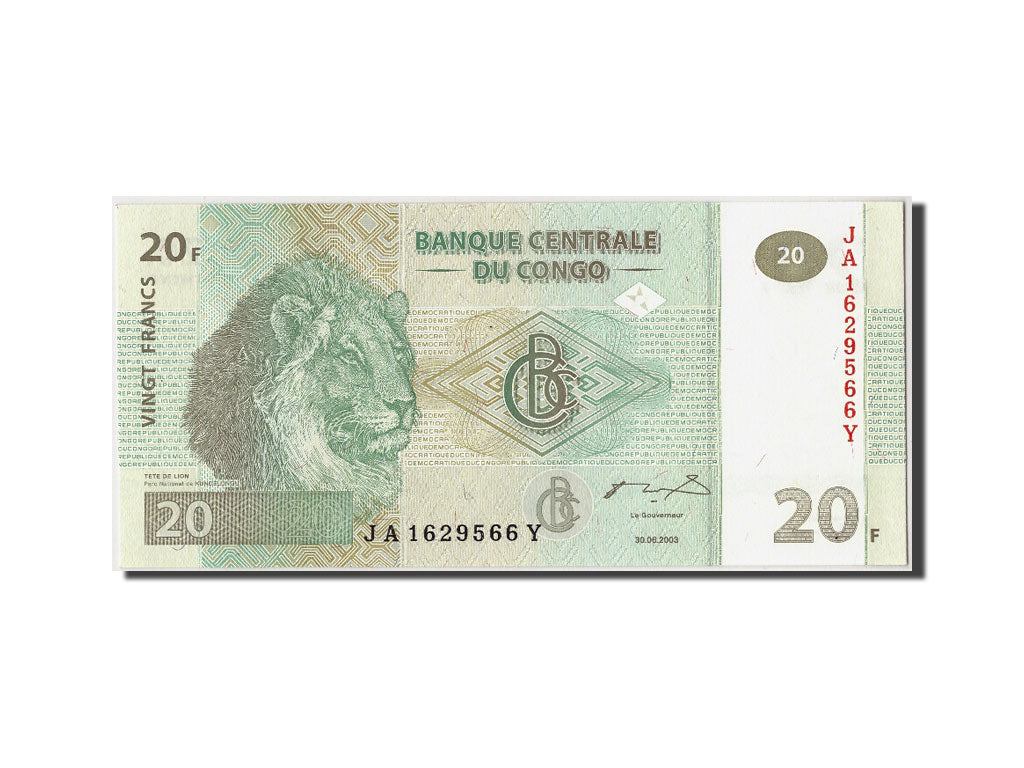 Banconote, Repubblica Democratica del Congo, 20 Francs, 2003, KM:94a