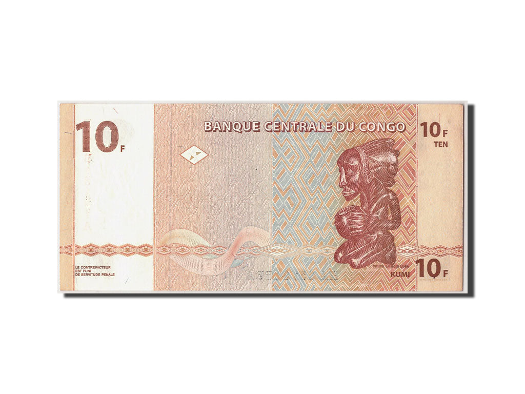 Banconote, Repubblica Democratica del Congo, 10 Francs, 2003, KM:93a