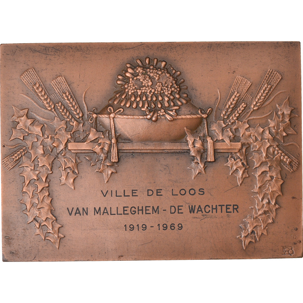 Frankrijk, Medaille, Mariage, Noces d'Or, Ville de Loos, 1969, Baudichon, ZF+