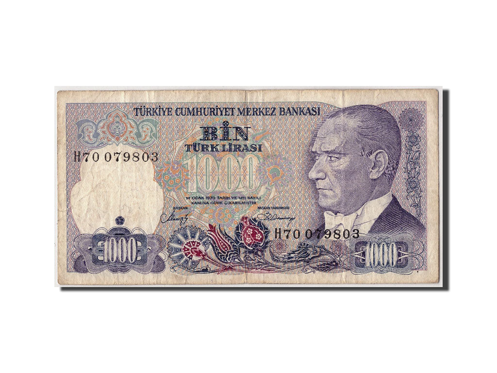 Billet, Turquie, 1000 Lira, L.1970 (1986), Undated, KM:196, TB