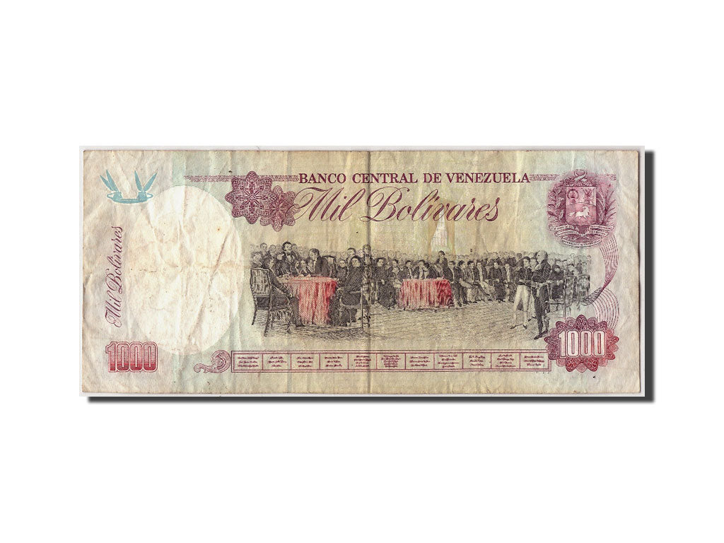 Biljet, Venezuela, 1000 Bolivares, 1998, 1998-08-06, KM:76d, B+