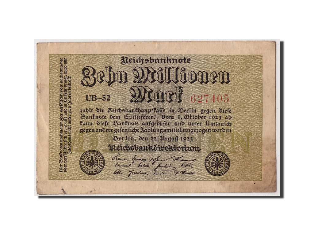 Banknote, Germany, 10 Millionen Mark, 1923, 1923-08-22, KM:106a, VF(30-35)