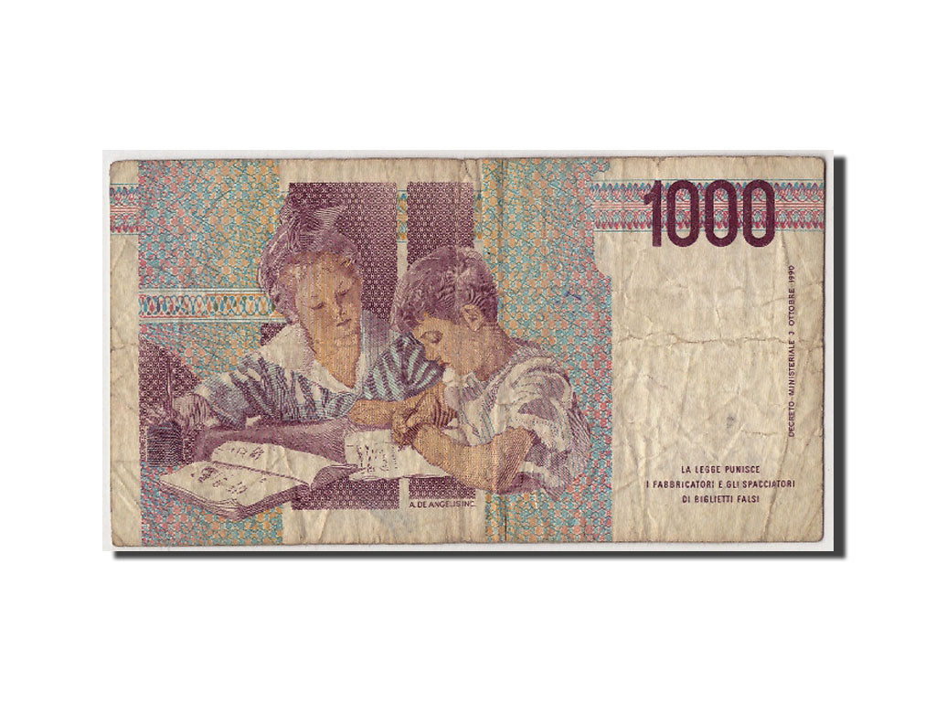 Billete, 1000 Lire, D.1990, Italia, KM:114c, 1990-10-03, RC+