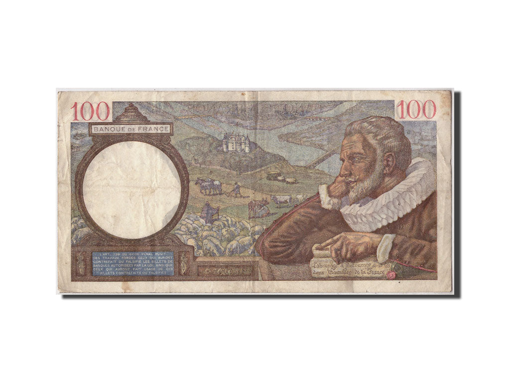 Banknote, France, 100 Francs, 100 F 1939-1942 ''Sully'', 1939, 1939-12-28