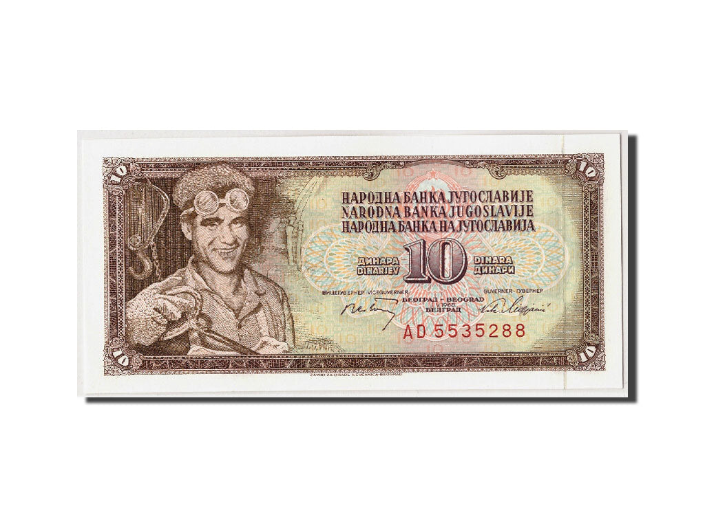 Banknote, Yugoslavia, 10 Dinara, 1968, 1968-05-01, KM:82b, UNC(65-70)