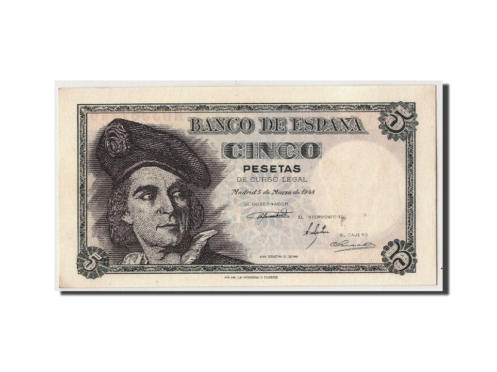 Banconote, Spagna, 5 Pesetas, 1948, KM:136a, 1948-03-05, SPL