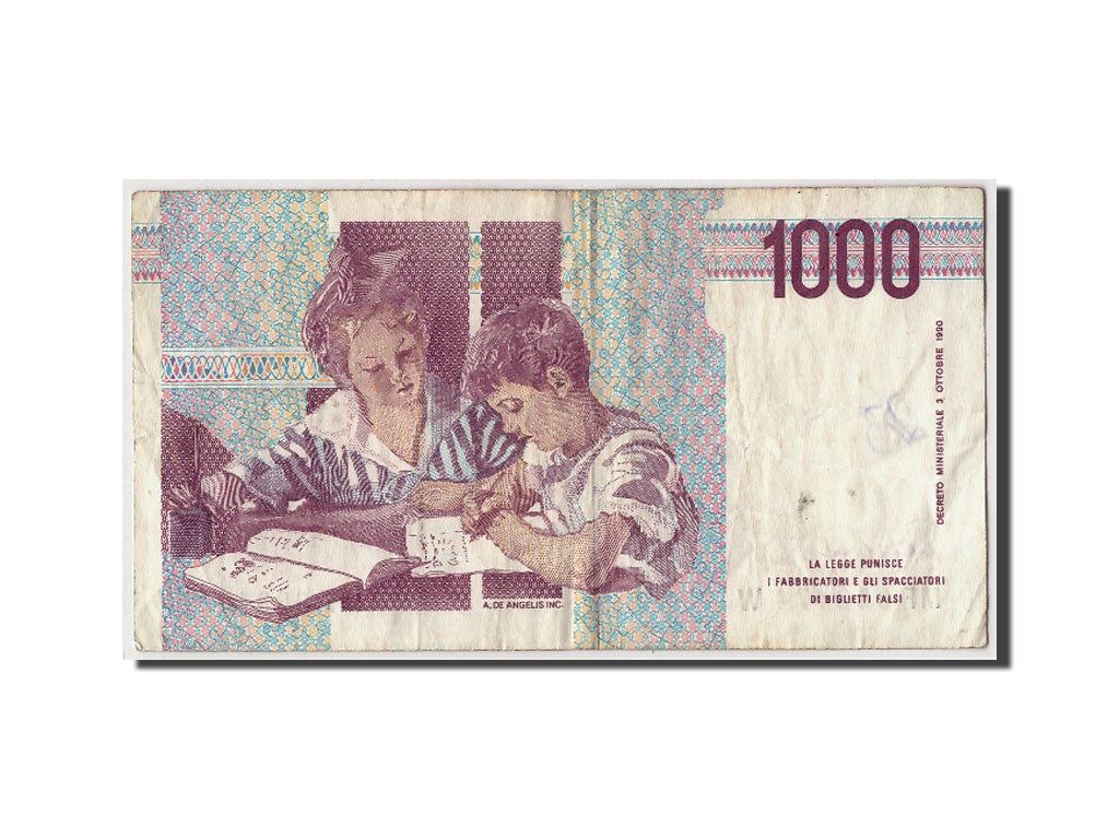 Banknote, Italy, 1000 Lire, 1990, 1990-10-03, KM:114c, VF(20-25)