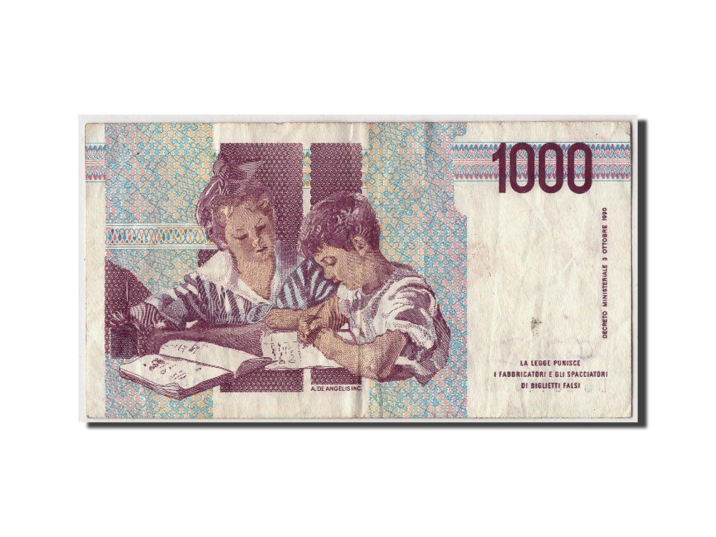 Banknote, Italy, 1000 Lire, 1990, 1990-10-03, KM:114c, VF(30-35)