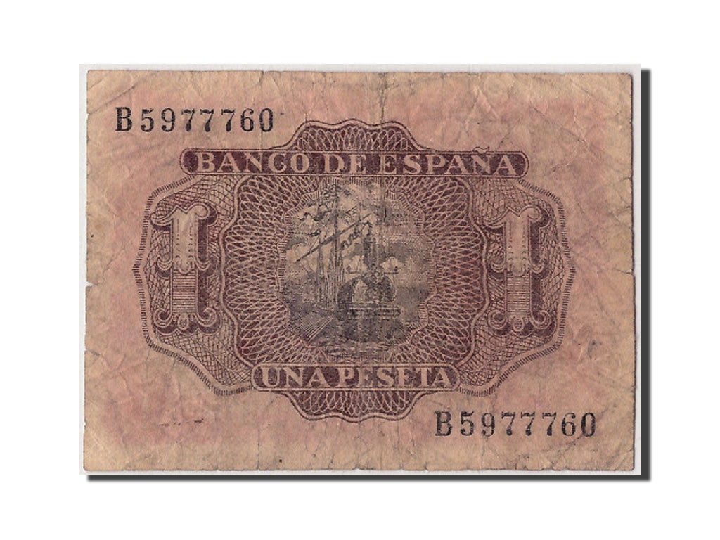 Banknote, Spain, 1 Peseta, 1953, 1953-07-22, KM:144a, VG(8-10)