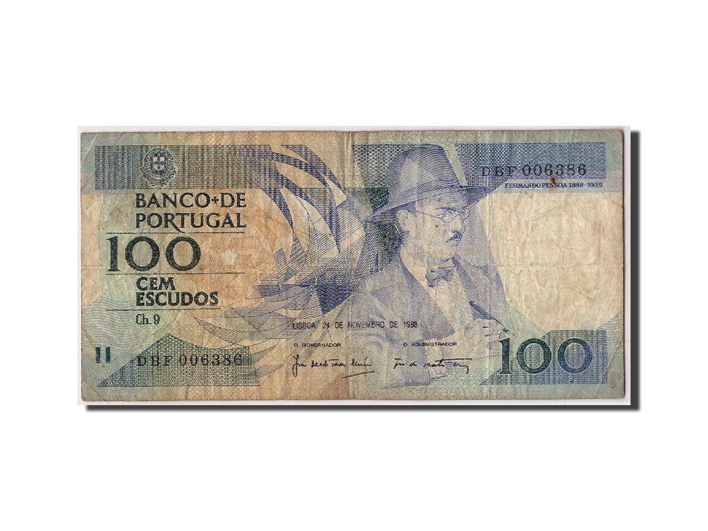 Geldschein, Portugal, 100 Escudos, 1988, 1988-11-24, KM:179f, SGE+