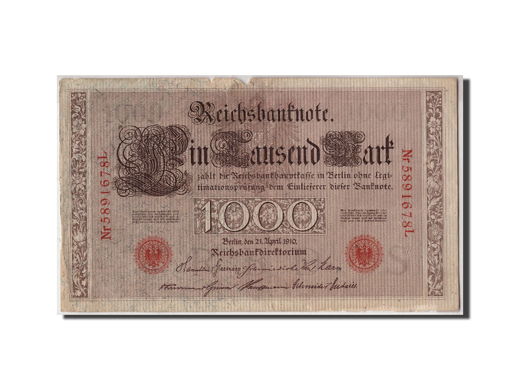 Banconote, Germania, 1000 Mark, 1910, KM:44b, 1910-04-21, MB