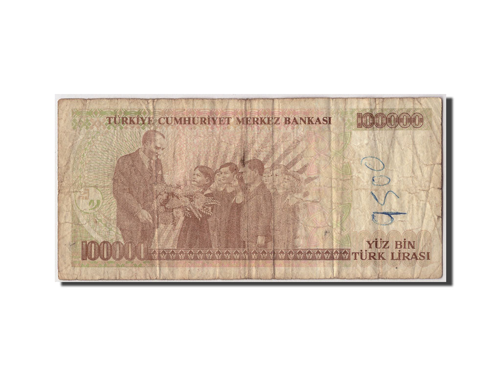 Billet, Turquie, 100,000 Lira, L.1970 (1998), Undated, KM:205, B+