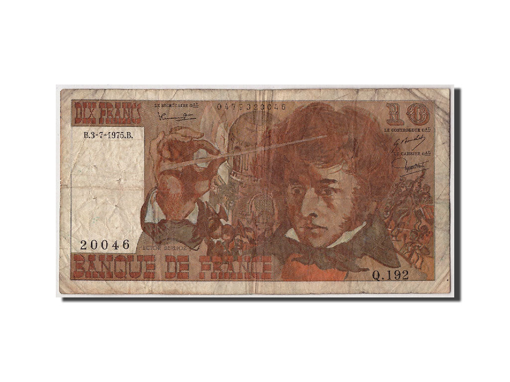 Biljet, Frankrijk, 10 Francs, 10 F 1972-1978 ''Berlioz'', 1975, 1975-07-03, B