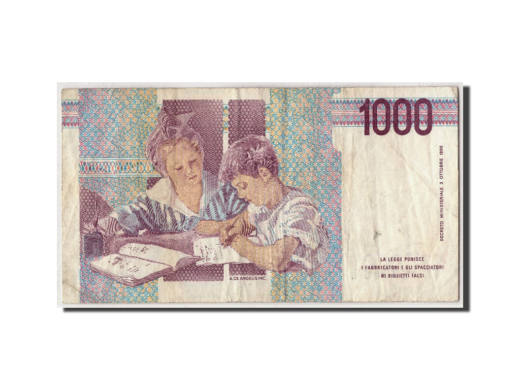 Biljet, Italië, 1000 Lire, 1990, 1990-10-03, KM:114a, TB