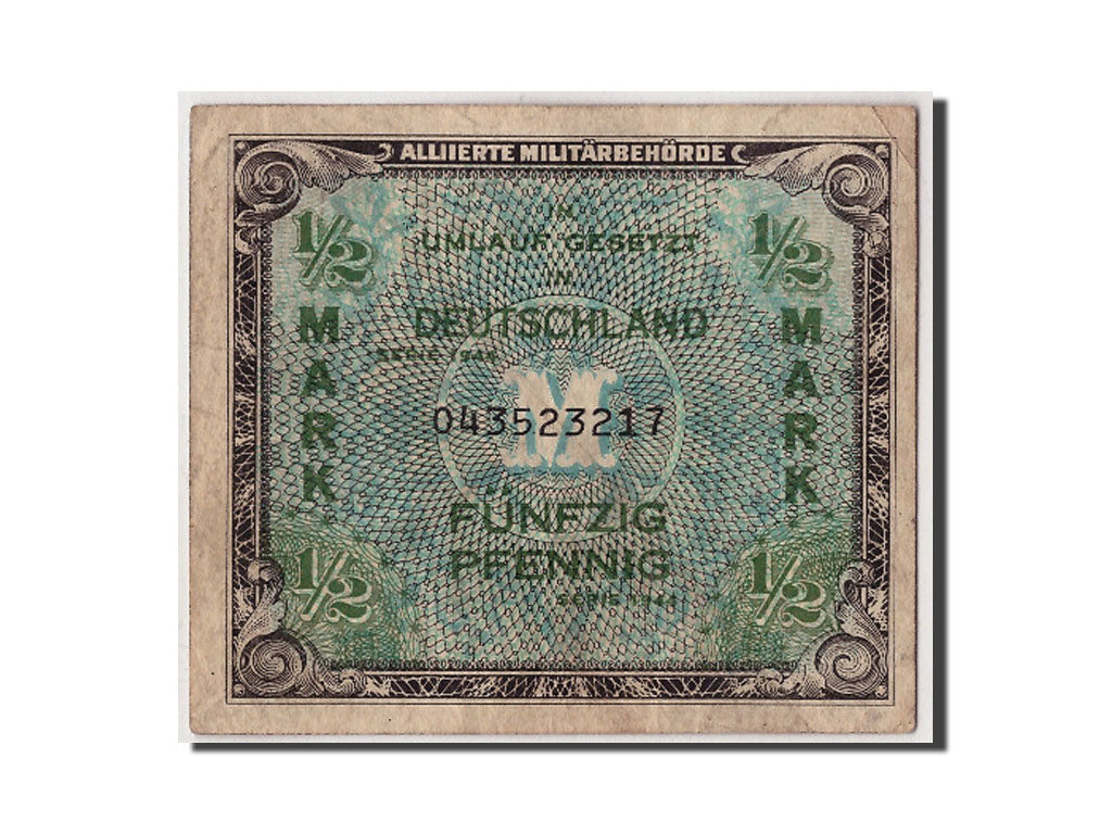 Billete, 1/2 Mark, 1944, Alemania, KM:191a, Undated, BC