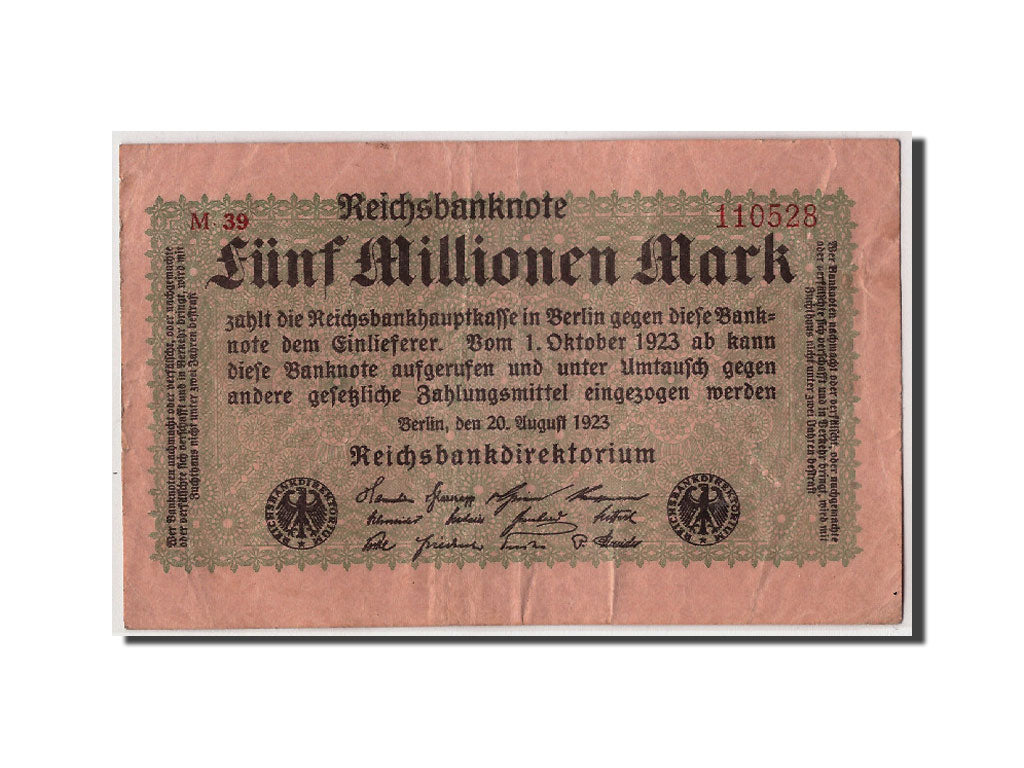 Banknote, Germany, 5 Millionen Mark, 1923, 1923-08-20, KM:105, VF(20-25)