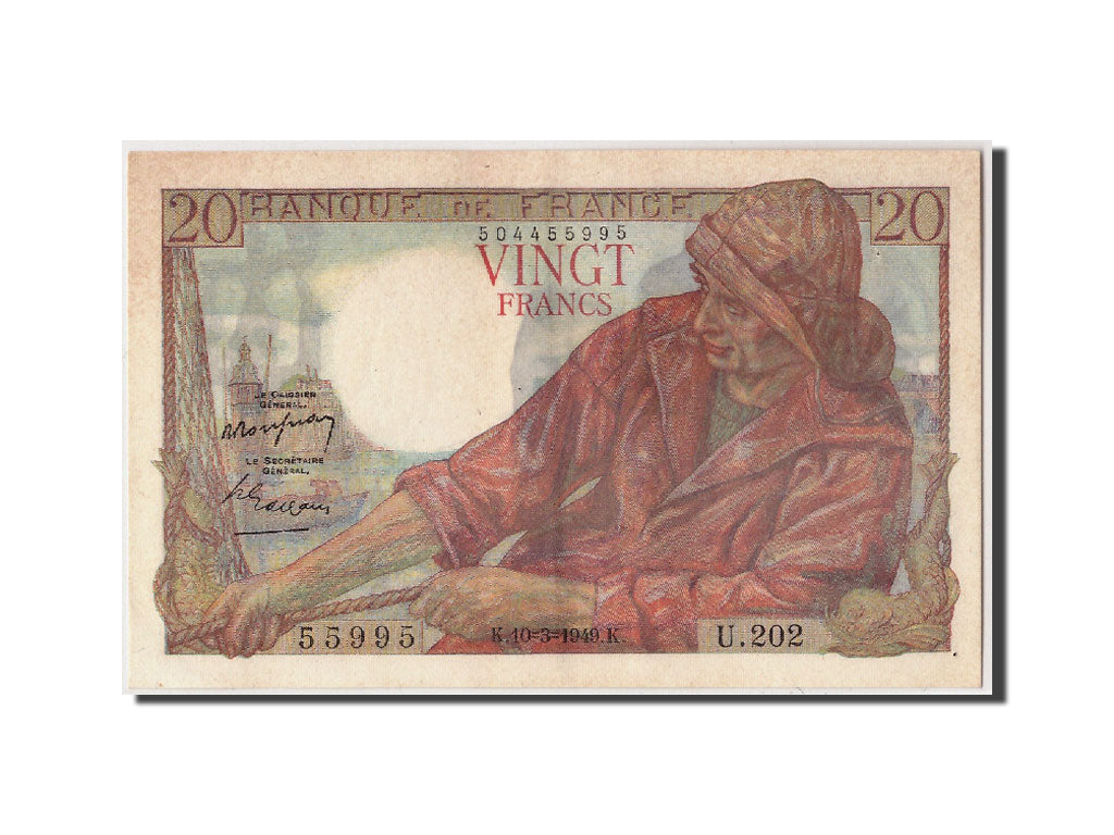 Banknote, France, 20 Francs, 20 F 1942-1950 ''Pêcheur'', 1949, 1949-03-10
